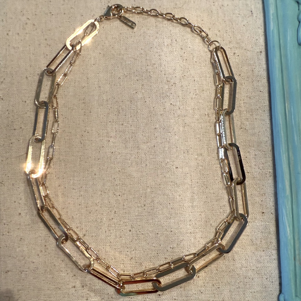 Sugar Fix Goldtone Double Strand Necklace Nwot